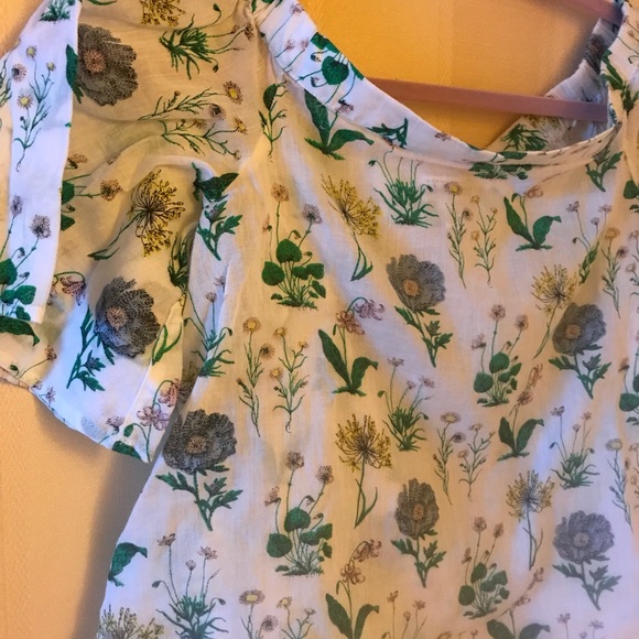 OAT + FAWN Off Shoulder Floral Botanical Blouse - Picture 3 of 6